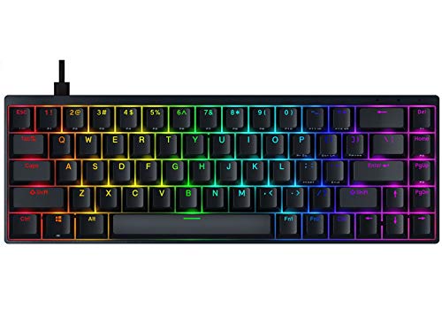 Durgod Hades 68 Teclado mecánico para Juegos - Diseño 65% - USB Tipo C - Chasis de Aluminio - (US Layout) (Cherry Red, Black PBT)