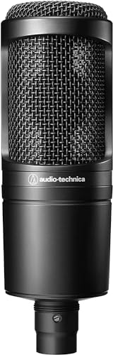 Audio-Technica AT2020 Micrófono de condensador cardioide (conexión XLR) para voz en off, podcasting, streaming y grabación.