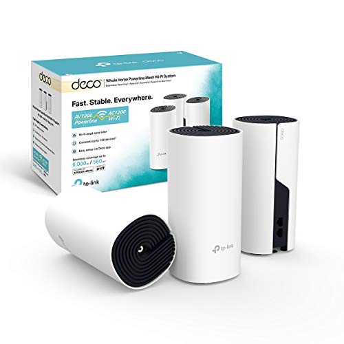 TP-Link Deco P9 (3-Pack) - Híbrido Wi-Fi de Malla para Todo el hogar con Powerline Backhaul, Ideal para Paredes Gruesas, Cobertura de hasta 560㎡, Compatible con Alexa, Controles parentales.