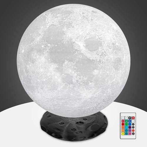 TOOGE 2023 Newest Moon Lamp 7.1in Rotating Large 16 Colors 3D Hanging Moon Light - White Elephant Gifts for Adults - Gift for Girls/Boys/Kids/Teen/Women/Men