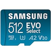 SAMSUNG EVO Select Micro SD-Memory-Card + Adapter, 512GB microSDXC 130MB/s Full HD & 4K UHD, UHS-...