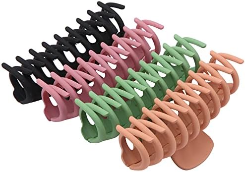 SHALAC Large Hair Claw Clips for Thick Hair 4 PCS, Strong Hold Perfect for Women, Barrettes for Long Hair, Fashion Accessories for Girls, Hair Clamps Clip 4.4 Inch Big Hair Claw for Heavy Hair