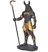 Design Toscano Anubis, Jackal God of The Egyptian Underworld Statue, Black/Gold