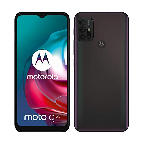 moto g30 (Pantalla de 6.5" 90Hz, Qualcomm Snapdragon, sistema de cuatro cámaras de 64MP, batería de 5000 mAH, Dual SIM, Android 11), Negro [Versión ES/PT]