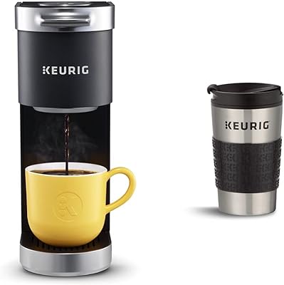 Keurig K-Mini Plus Single Serve K-Cup Pod Coffee Maker with Travel Mug (1 Count) Bundle