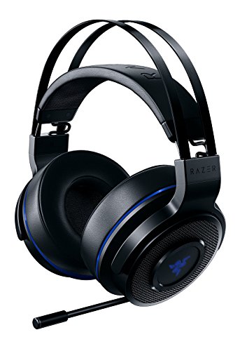 Razer Thresher 7.1 PlayStation Auriculares inalámbricos para juegos,PS4, PS5 y PC,auriculares inalámbricos,sonido envolvente Dolby 7.1,16 horas duración de la batería,micrófono retráctil,negro-azul