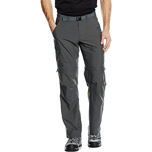 Columbia Cascade Explorer Pantalón Convertible, Hombre, Gris (Grill), W36/L32