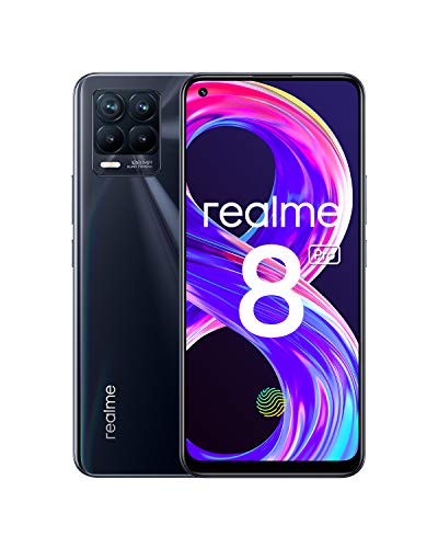 realme 8 Pro Smartphone Libre, Cámara cuádruple Ultra de 108 MP, Pantalla completa AMOLED superior de 6,4", Carga SuperDart de 50 W, Batería de 4500 mAh, Dual Sim, NFC, 6+128GB, Punk Black