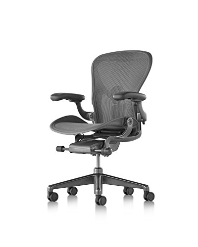 Herman Miller Aeron Remastered - Talla B - Graphite - PostureFit SL - Vinyl-Rests