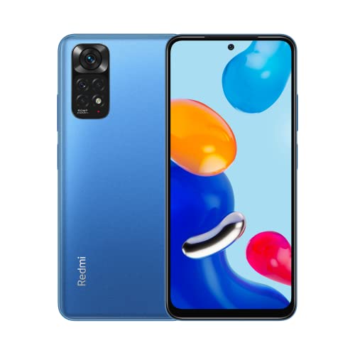 Xiaomi Redmi Note 11 Smartphone 6.43" FHD + DotDisplay, 90Hz FHD+ AMOLED DotDisplay, 50MP Al Quad camer, 5000mAh (typ) batería, Dual-SIM 4G 64GB Twilight Blue [Versión Global]