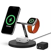 Belkin MagSafe 3-in-1 Wireless Charging Stand - 2ND GEN w/ 33% Faster Wireless Charging for Apple...