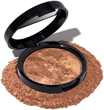 LAURA GELLER NEW YORK Award-Winning Baked Balance-n-Brighten Color Correcting Powder Foundation - Deep - Buildable Light to Medium Coverage - Demi-Matte Natural Finish