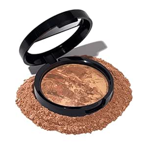 LAURA GELLER NEW YORK Award-Winning Baked Balance-n-Brighten Color Correcting Powder Foundation - Deep - Buildable Light to Medium Coverage - Demi-Matte Natural Finish