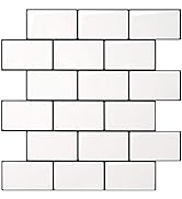 Art3d Peel and Stick Backsplash for Kitchen White Subway (10 Tiles, Thicker Design)