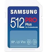 Samsung PRO Plus SD Memory Card (MB-SD512S/EU), 512 GB, UHS-I U3, Full HD and 4K UHD, 180 MB/s e...