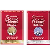 CONNOISSEURS Locking Earring Backs - Earring Backs for Studs - Gold and Silver Earring Backs Kit ...