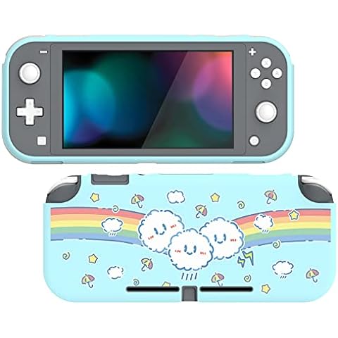 PlayVital Switch Liteに対応するカスタム保護ケース（ソフト）、Switch Liteに対応用ケースカバー（ソフト）【レインボーオンクラウド】