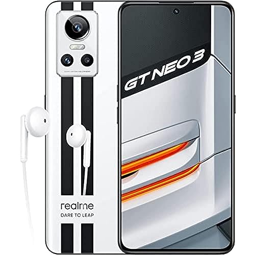 realme GT neo 3 80 W - 8+256GB 5G Smartphone Libre, Procesador MediaTek Dimensity 8100, Carga SuperDart de 80W, Pantalla Super OLED de 120 Hz,Dual Sim,NFC,Sprint White