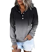 Womens Pullover Long Hoodie Casual Basic Sweatshirts Fall Sleeve Shirts with Kangaroo Pockets S-3XL