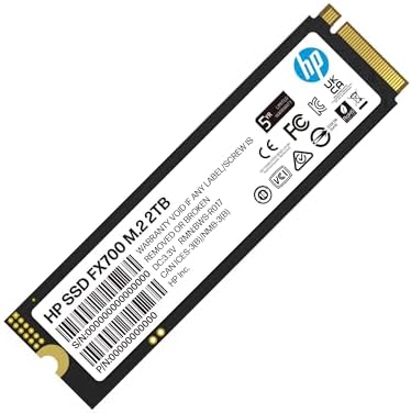 HP FX700 2TB SSD NVMe2.0 M.2 Type 2280 PCIe Gen4×4 最大読込：7200MB/s (R:7200MB/s、W:6200MB/s) 内蔵SSD 高耐久 PS5動作確認済み メーカー5年保証 8U2N5AA#UUF