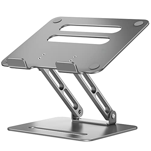 LORYERGO 11-17.3" Soporte Portatil Mesa Plegable Ventilado Soporte Ordenador Portátil Height Ajustable Elevador Portatil Laptop Stand Compatible (Gris)