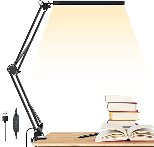 GUUKIN 14W Lámpara de Escritorio LED con Pinza, Lámpara de Arquitectura, Trabajo