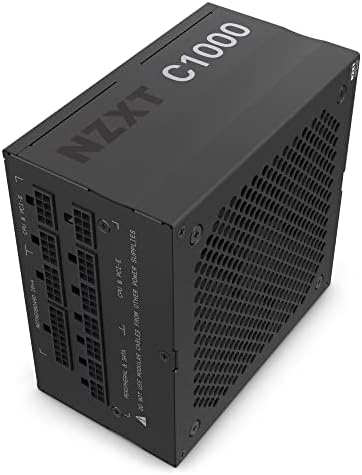 NZXT C1000 PSU (2022) - PA-0G1BB-US - 1000 Watt PSU - 80+ Gold Certified - Fully Modular - Sleeved Cables - ATX Gaming Power Supply