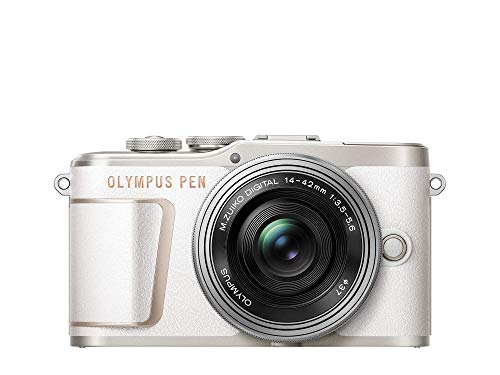 Olympus E-PL10 Pancake Zoom - Cámara de 10 MP (batería y Cargador Incluidas) Blanco - Kit Cuerpo con Dos Objetivos E-PL10 Blanco + EZ-M1442EZ Plata