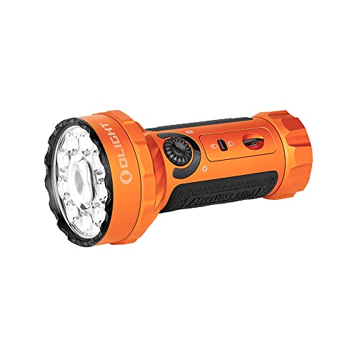 OLIGHT(オーライト) Marauder MINI 懐中電灯 ledフラッシュライト 強力 最強 ハンディライト 7000ルーメン 射程600M 43.5Hランタイム 充電式 LEDライト 防災 小型 停電対策 緊急用 登山 捜索救助 ワークライト 高輝度 IPX8防水 （オレンジ）