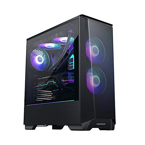 Phanteks Eclipse P360A (PH-EC360ATG_DBK01) Malla de Rendimiento Ultrafina, Carcasa de Torre Media, Vidrio Templado, iluminación Digital RGB, Negro