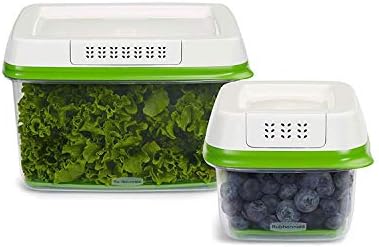 Rubbermaid FreshWorks Produce Saver Food Storage Containers Set, 4-Piece Set includes 2 Containers 2 Lids