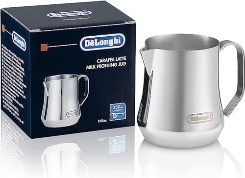 De'Longhi DLSC060 Milk Frothing Jug, 12 oz, Stainless Steel