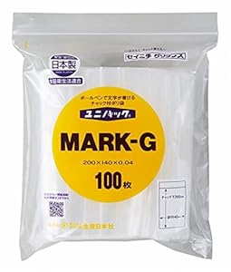 ユニパック メモ欄付き 140x200mm 100枚入 MARK-G