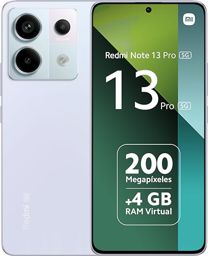 Xiaomi Redmi Note 13 Pro 5G- Smartphone 8+128GB, Snapdragon 7s, Pantalla AMOLED de 6,67 Pulgadas, 120Hz, Cámara Ultra Clara de 200MP con OIS, 5000mAh, 67W Turbo Carga, Púrpura [Versión Global]