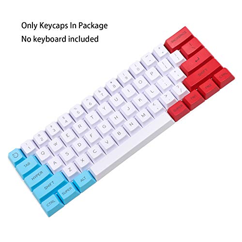 YMDK - Juego de Teclas Personalizadas 61 ANSI OEM Perfil Grueso PBT para Cherry MX Switches Mechanical Gaming Keyboard Top Printed