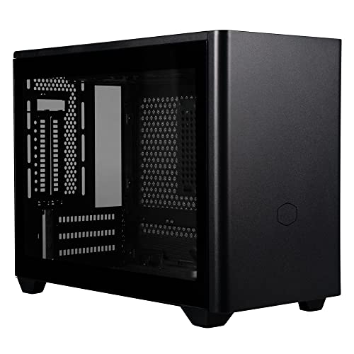 Cooler Master MasterBox NR200P Caja Ordenador Mini ITX - Panel Lateral Cristal Templado, Opciones de Enfriamiento Optimos, Exposición GPU Vertical, Accesibilidad 360 Grados Sin Herramientas, Negro