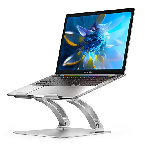 Nulaxy Soporte Portátil, Elevador Portátil de Aluminio Ajustable, Soporte Ergonómico para Computadora Portátil, Compatible con MacBook Air/Pro Computadoras Portátiles de 10-16 Pulgadas, Plata