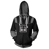 fanituhan コスプレ パーカー シスの暗黒卿 Darth Vader ダース・ベイダー コスプレ 衣装 イメージパーカー ジップタイプ コート ジャケット 長袖 男女兼用 XXL