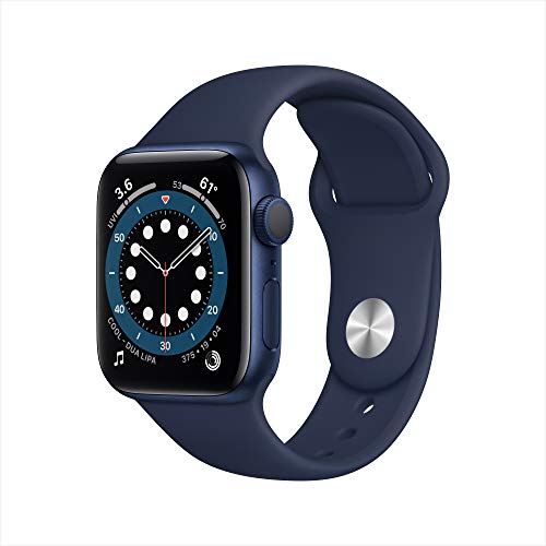 Nuevo Apple Watch Series 6 (GPS, 40 mm) Caja de Aluminio en Azul - Correa Deportiva Azul Marino Intenso