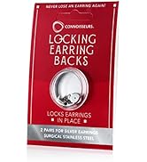 CONNOISSEURS Locking Earring Backs - Earring Backs for Studs - Gold and Silver Earring Backs Kit ...