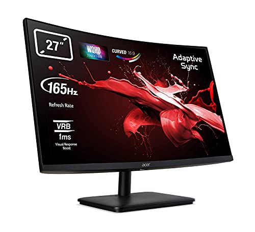 Acer ED270UPbiipx - Monitor Gaming Curvo de 27" 2K 165 Hz (2560x1440, Pantalla VA LED, 1500R, ZeroFrame, WQHD, Adaptive Sync, 1ms VRB, 250nits, 2xHDMI DP Audio Out, EU EMEA MPRII) - Color Negro