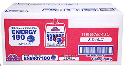 トップバリュー（TOPVALU) 素早くチャージ ドリンクゼリー 国産ふじりんご 180g×24個（1ケース）