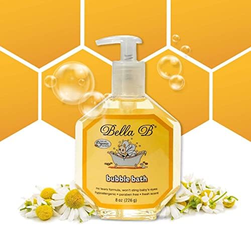 BELLA B Bubble Bath for Baby & Kids 8 oz - Organic Bubble Bath for Toddlers - Toddler Bubble Bath Tear-Free Baby Bubble Bath Organic - Natural Bubble Bath for Kids - Tear-Free Bubble Bath - Kids Bath