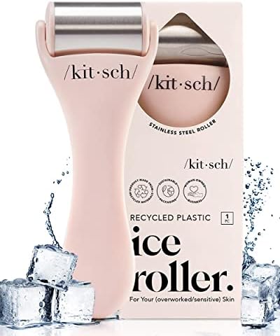 Kitsch Ice Roller for Face & Eye Puffiness, Cold Skin Care for Facial Lymphatic Drainage, Dark Circles & Migraine Relief, Self Tool for Wrinkles, Valentines Day Gifts for Women Face Massager (Pink)