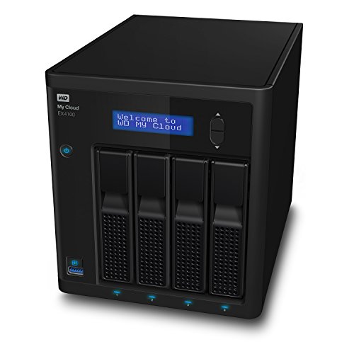 WD My Cloud EX4100 Expert Series, Almacenamiento en Red NAS sin Discos, 4 Compartimentos, Negro