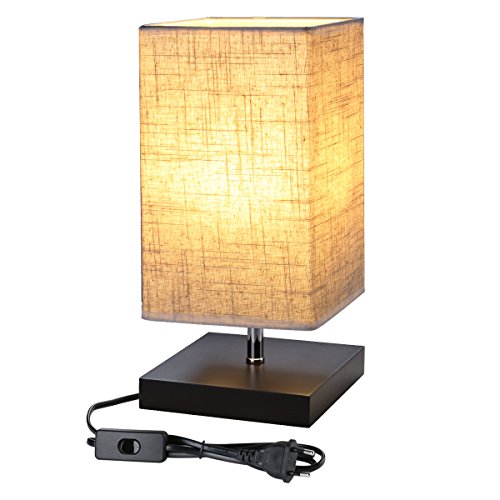 Lepro Lámpara de Mesa LED, Luz Mesa de Noche E27, Lámpara Escritorio LED, Flexo Escritorio Diseño de Tela Clasico Vintage, Lámparas para estudio, dormitorio, oficina, mesa de café etc