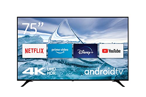 Nokia Smart TV 7500A, 75 pulgadas, 189 cm, Android TV, 4K UHD, Dolby Vision, HDR10, DVB-C/S2/T2, Netflix, Prime Video, Disney+