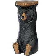 Design Toscano Black Forest Bear Pedestal Table Rustic Cabin Decor, 24 Inch, multicolored