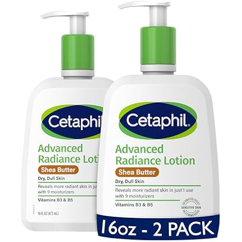 Cetaphil Advanced Relief Lotion with Shea Butter for Dry, Sensitive Skin, 16 oz (Pack of 2) | fragrance free, hypoallergenic, non-comedogenic