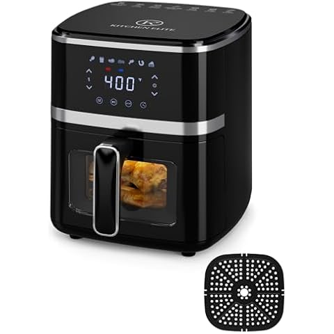 Air Fryer Oven 5.28 Qt, 7-in-1 Digital Display Compact Cooker with Easy View Window...